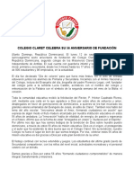 Reseña Celebración Del 56 Aniversario Del Colegio Claret de Santo Domingo 2022 (1)