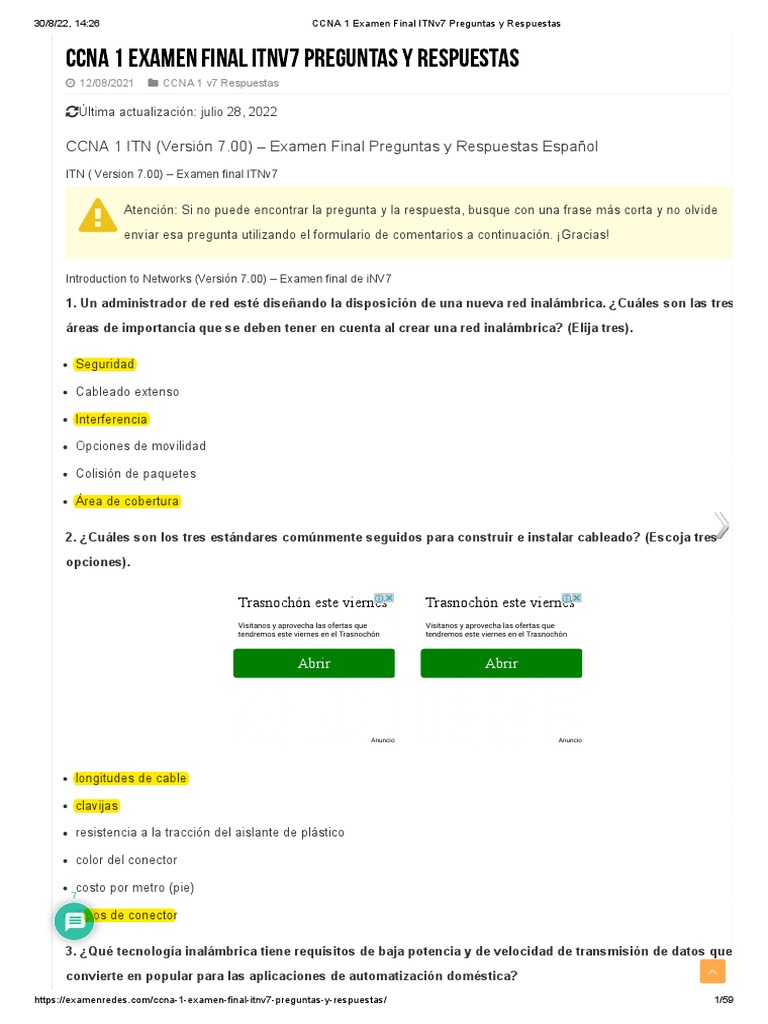 Ccna 1 examen final itnv7 preguntas y respuestas pdf protocolos de