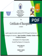 Certificate of Recognition FACILITATOR