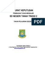 SK Pembagian Tugas Mengajar SDN Tanah Tinggi 2