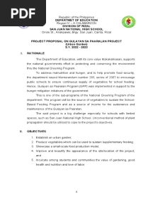 Project Proposal Gulayan Sa Paaralan S.Y. 2022 2023