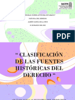 Clasificación de Las Fuentes Históricas Del Derecho