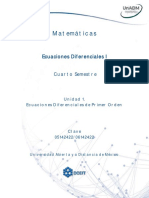 Unidad 1. Ecuaciones Diferenciales de Primer Orden PDF