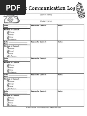 Parent Communication Log | PDF