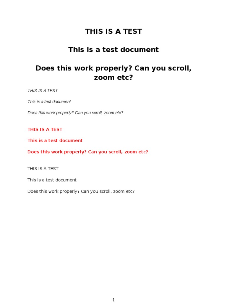 Test Document Functionality Check | PDF