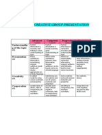 Rubric For Creative Group Presentation