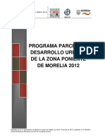 Programa Parcial Desarrollo Urbano Zona Poniente Morelia 2012