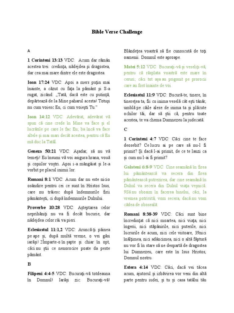 Bible Verse Challenge | PDF