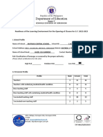 Readiness of Learning Environment