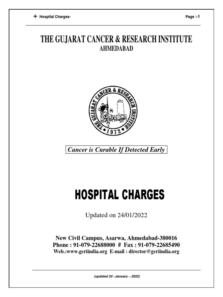Gujarat Cancer and Research Institute Rates | PDF | Cytopathology