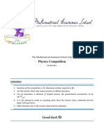 10th MG Cup 2022 Physics English Problems