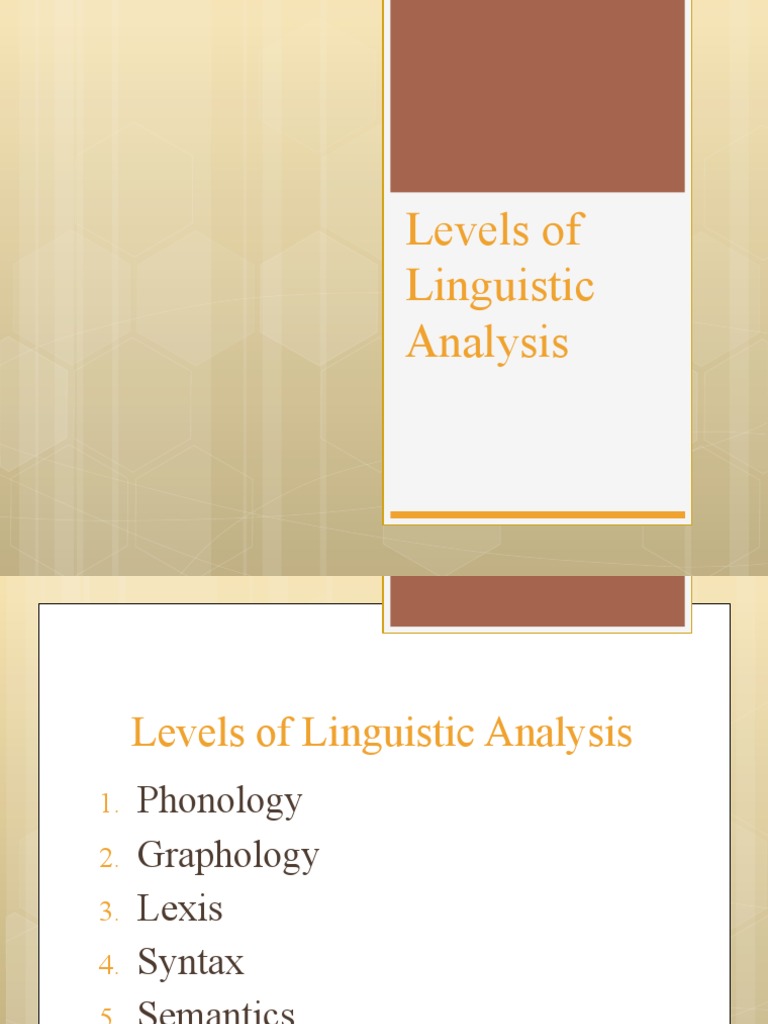 Levels of Linguistic Analysis | Download Free PDF | Syntax | Phrase