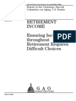 Government Accountability Office - Ensuring Income Throughout Retirement Requires Difficult Choices