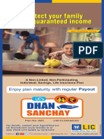 Lic Leaflet Dhan Sanchay 4x9 Inches WXH Feb 22