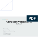 Computer Programming: (Lecture 7)