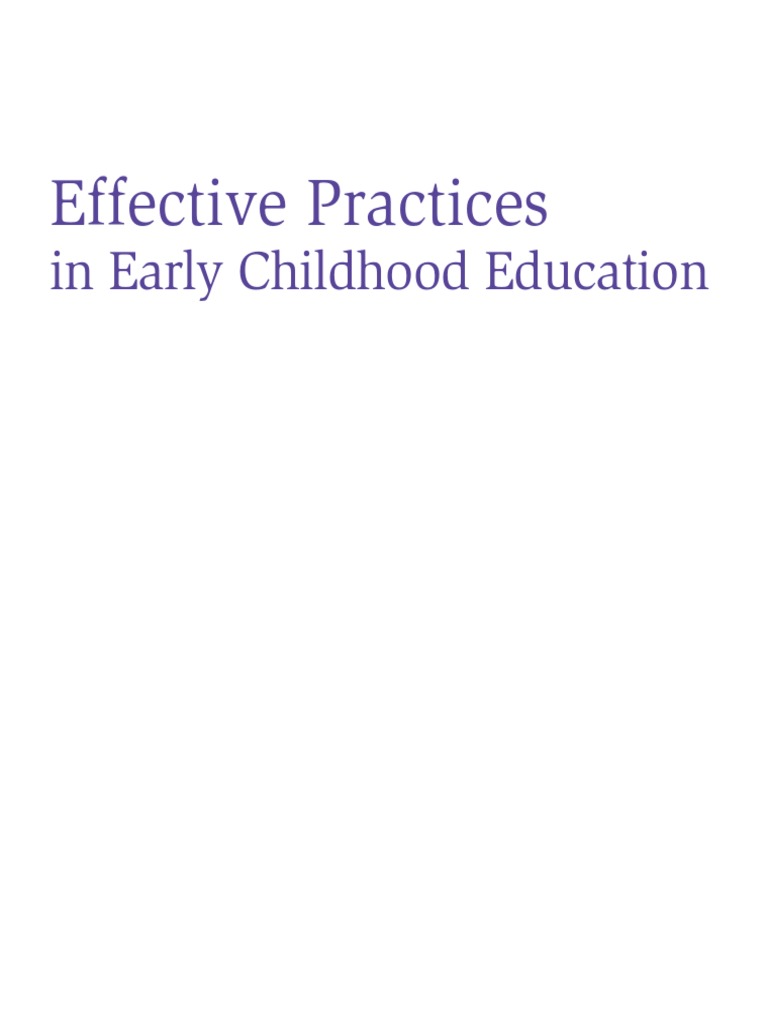 Effective Practices in Early Childhood Ed | PDF | Preschool | Teachers