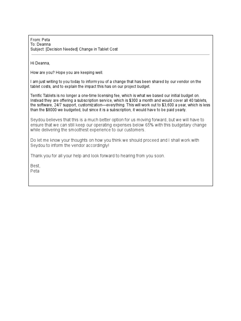 8 - (Ashvin Khera) Activity Template - Senior Stakeholder Email | PDF ...
