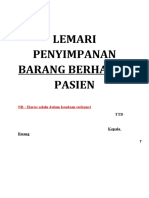 TEMPAT PENYIMPANAN Barang Berharga Pasien