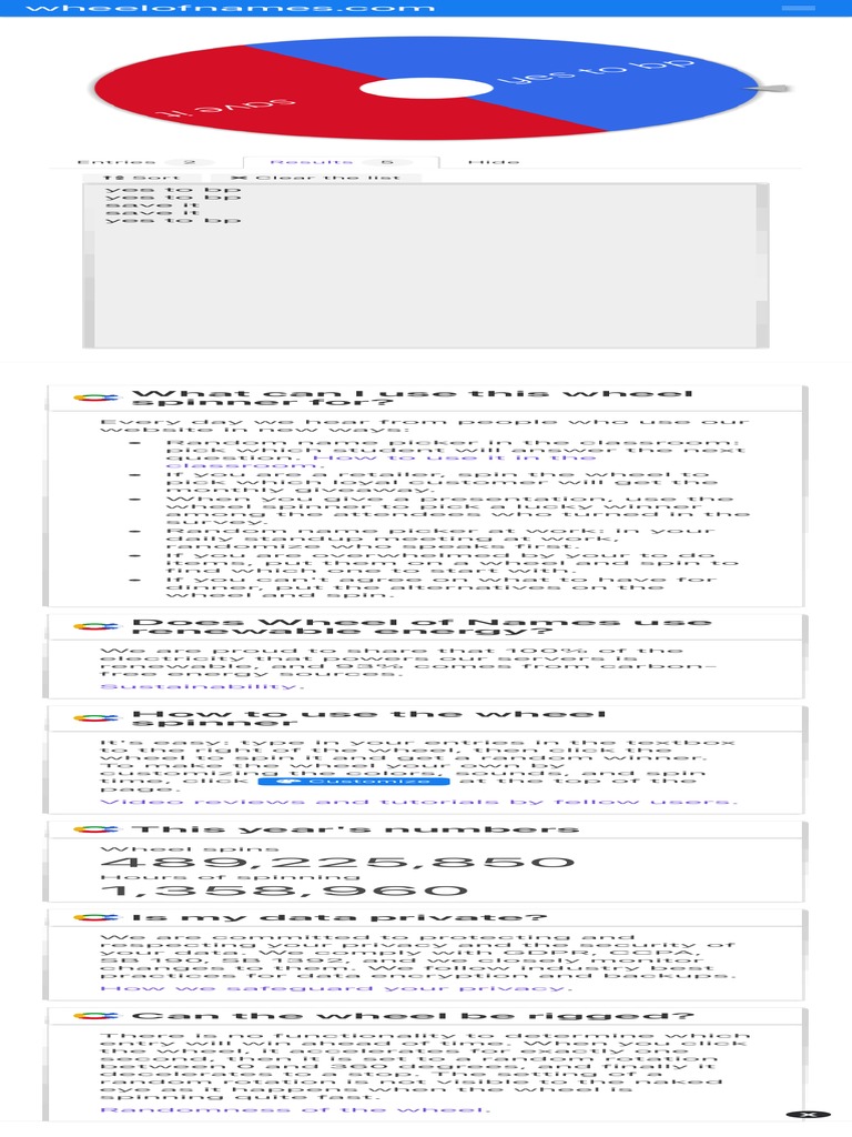 Wheel of Names Random Name Picker | PDF | Privacy | Computer Security