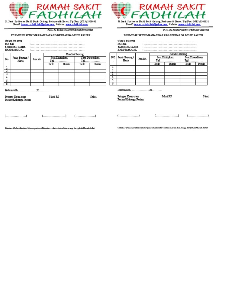 Form Penyimpanan Barang | PDF