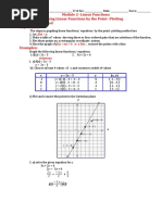 Lesson 2.2 Graphing Linear Functions by The Point Plotting Method