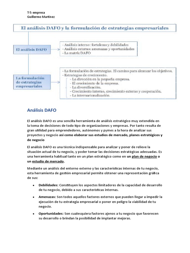 Análisis DAFO para Empresas y PYMES | PDF | Análisis FODA | Business