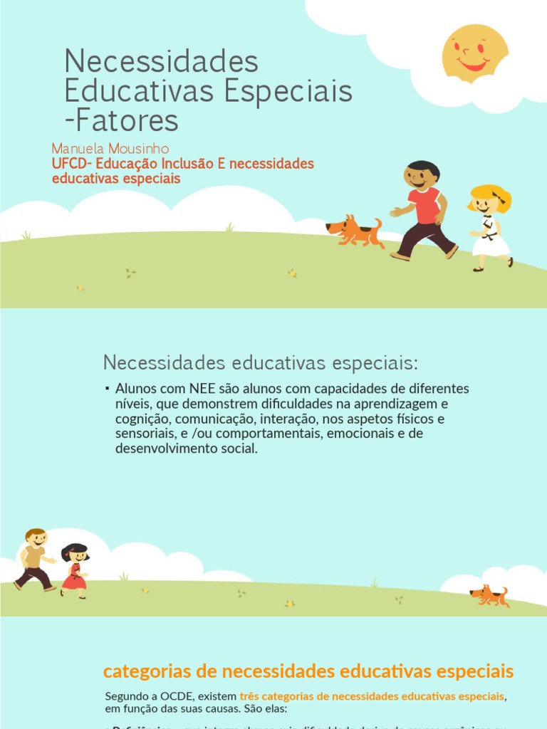 Categorias de Necessidades Educativas Especiais | PDF | Exclusão social ...