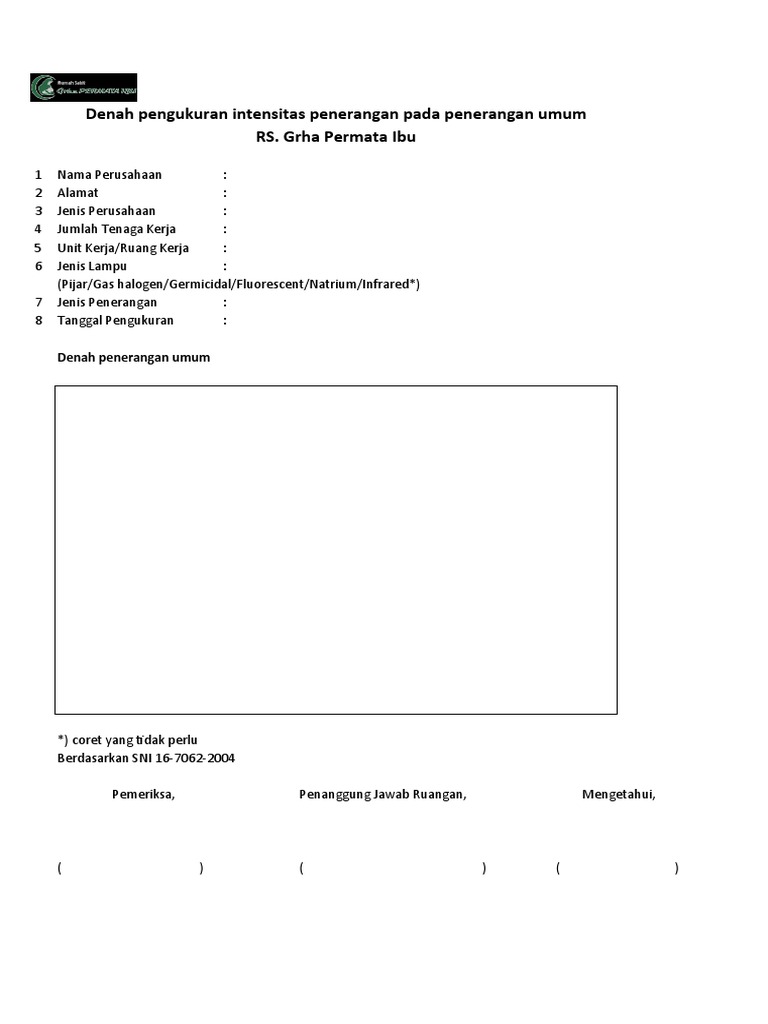 Formulir Pencahayaan Lux Meter PDF