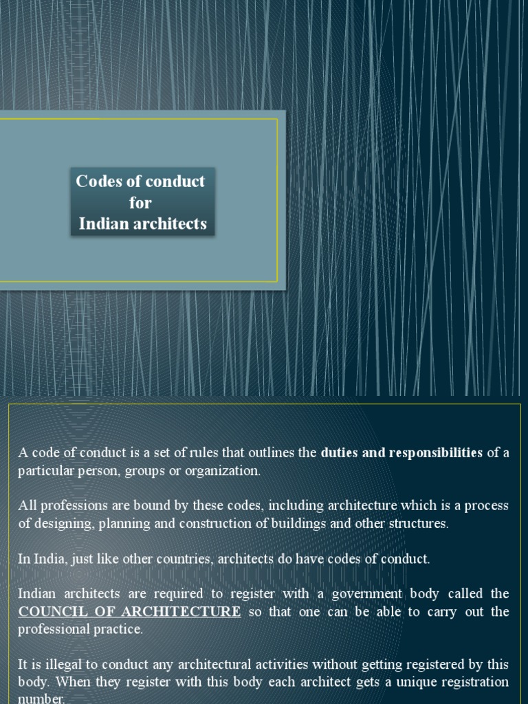 Guidelines for Ethical Practice in Architecture An Overview of the