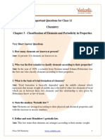 Important Questions For CBSE Class 11 Chemistry Chapter 3 Classification of Elements and Periodicity in Properties