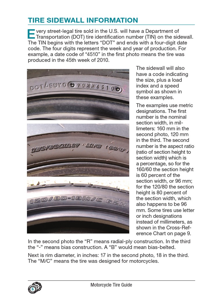 Motorcycle Tire Guide Tire Sidewall Information Download Free PDF