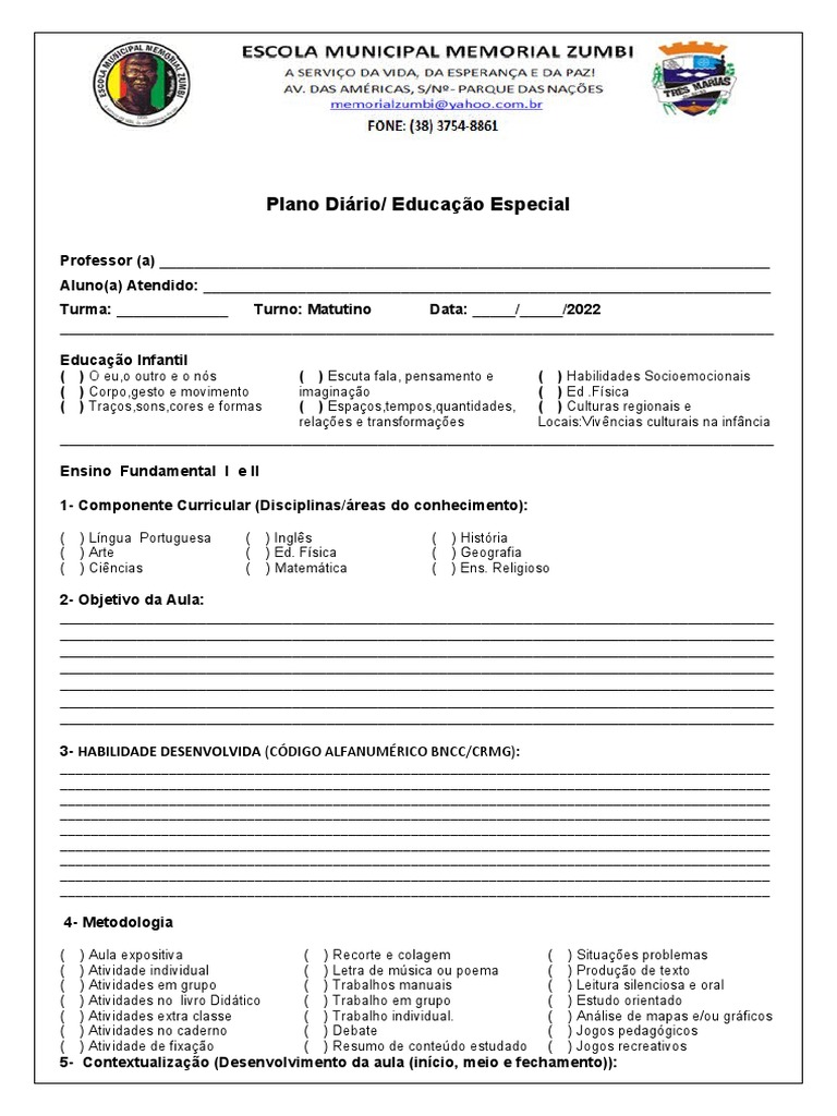 Plano de Aula Educação Especial BNCC | PDF | Educação Especial | Pedagogia