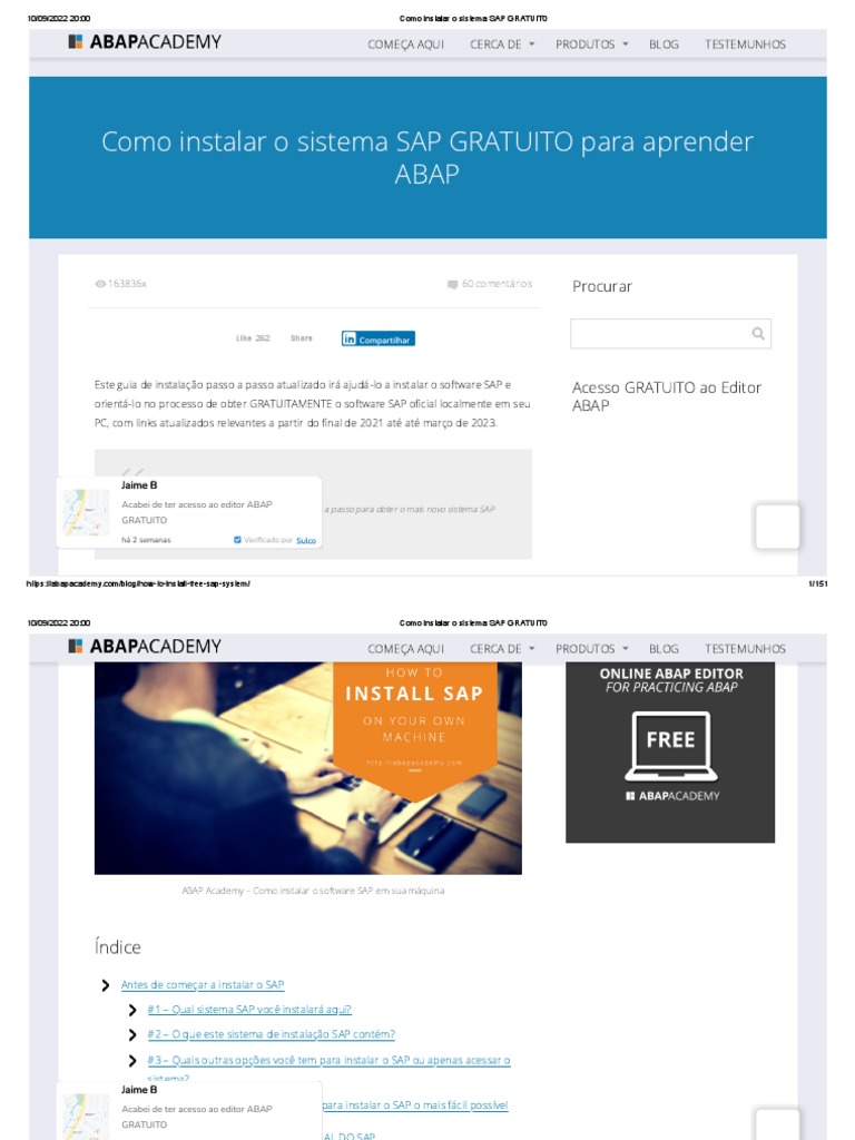 Instalação Gratuita do Sistema SAP | PDF | Máquina virtual | Linux