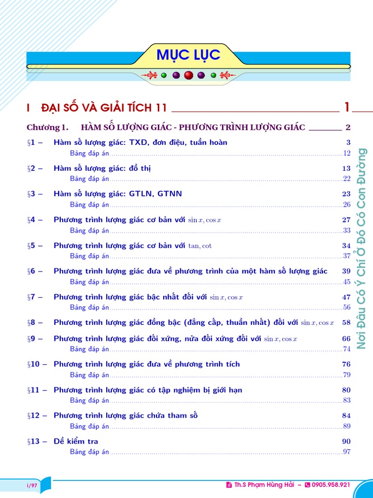 Bai tap trac nghiem ham so luong giac va phuong trinh luong giac co dap