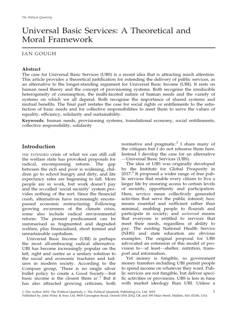 Gough 2019 Universal Basic Services PDF Market (Economics