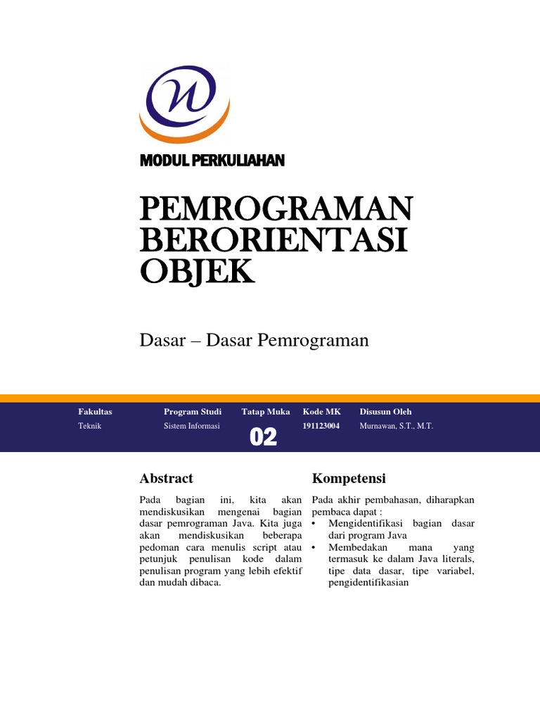 Tipe Data dan Komentar di Java | PDF