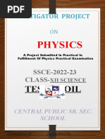 Investigator Project: Physics