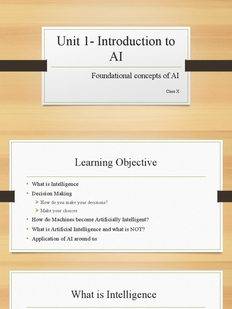 Introduction to AI Concepts for Class 10 | PDF | Artificial ...