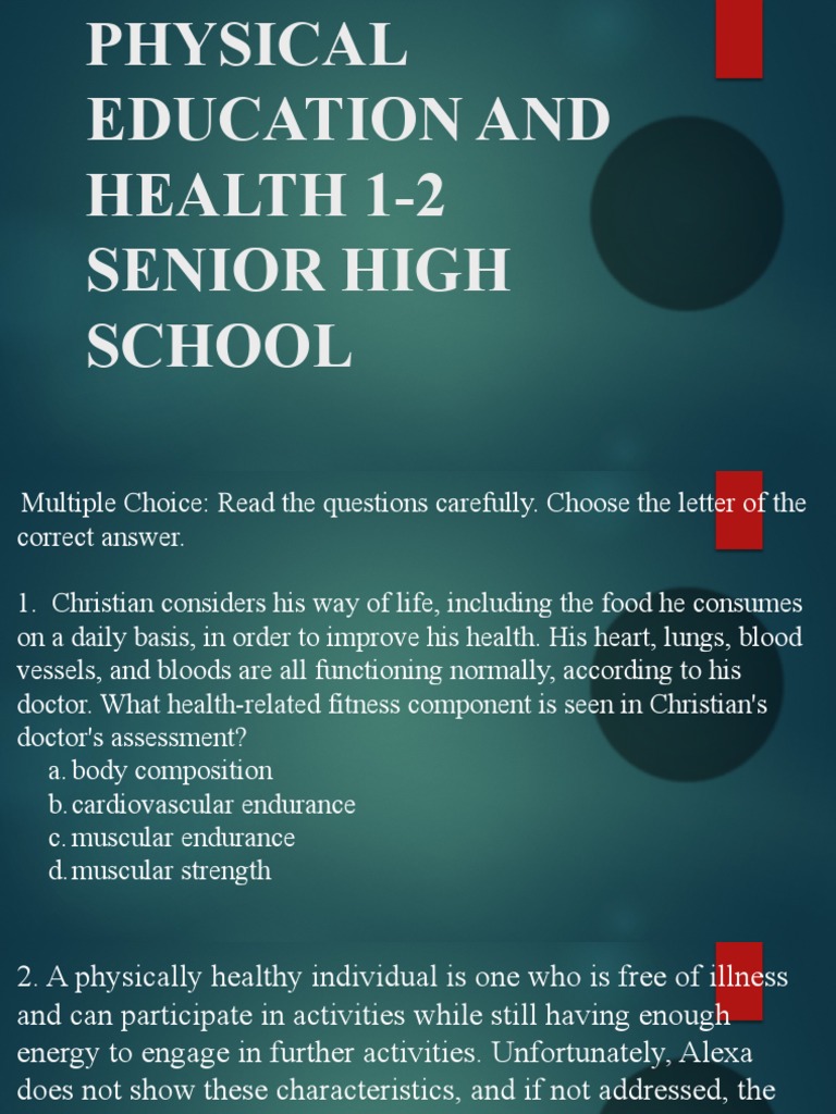 Diagnostic Test in PE 11 | PDF | Physical Fitness | Hyperthermia