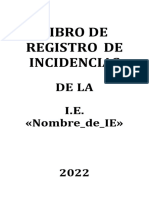 Registro de Incidencias Escolar 2022 - Ugel MC