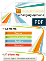 UNIT 1 1F Everyday English Exchanging Opinions