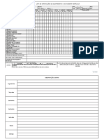 Check List Diario de Equipamentos e Ferramentas - Escavadeira