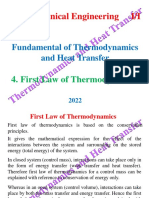 First Law of Thermodynamics BME