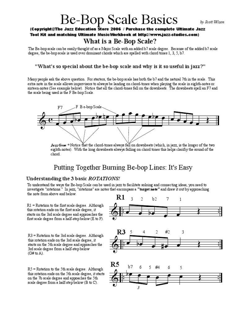 Bebop Scale Basics | PDF | Jazz | Chord (Music)