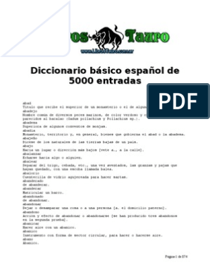 Varios Diccionario Basico Espanol De 5 000 Entradas Abejas
