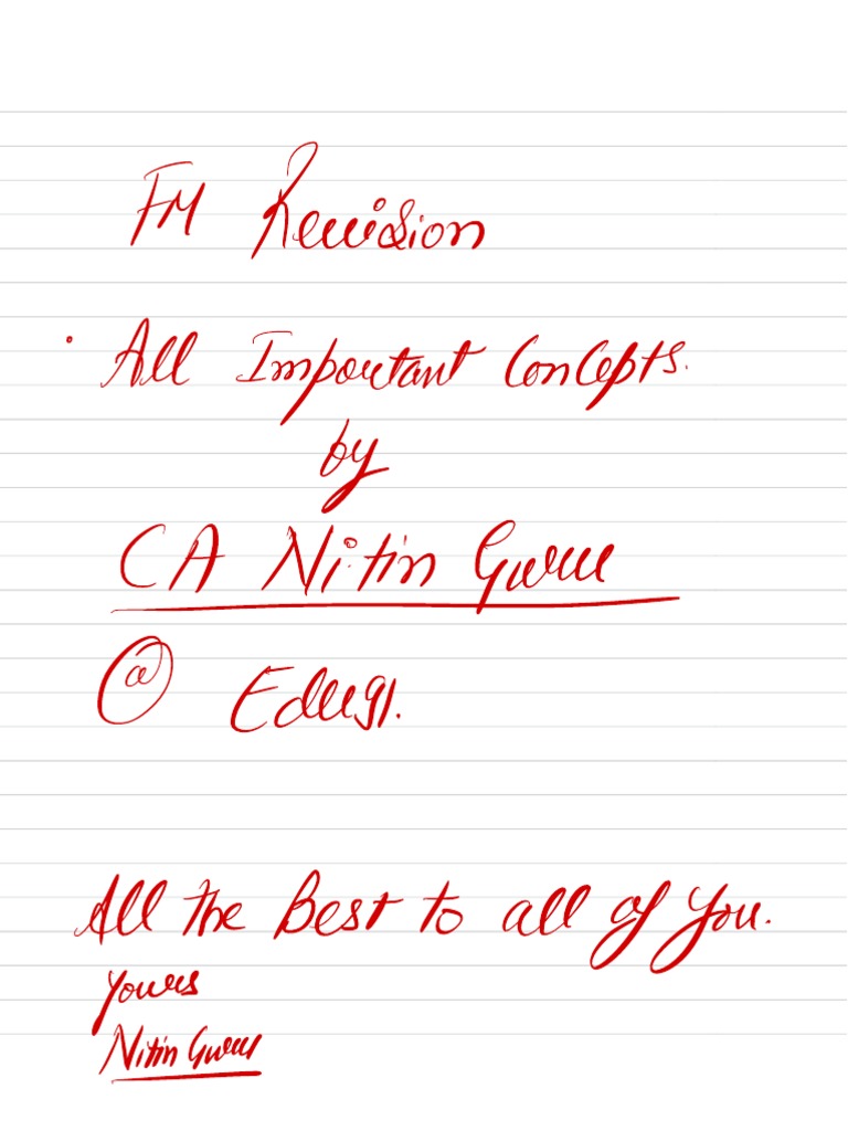 FM Revision File Nitin Guru | PDF | Equity (Finance) | Financial Capital