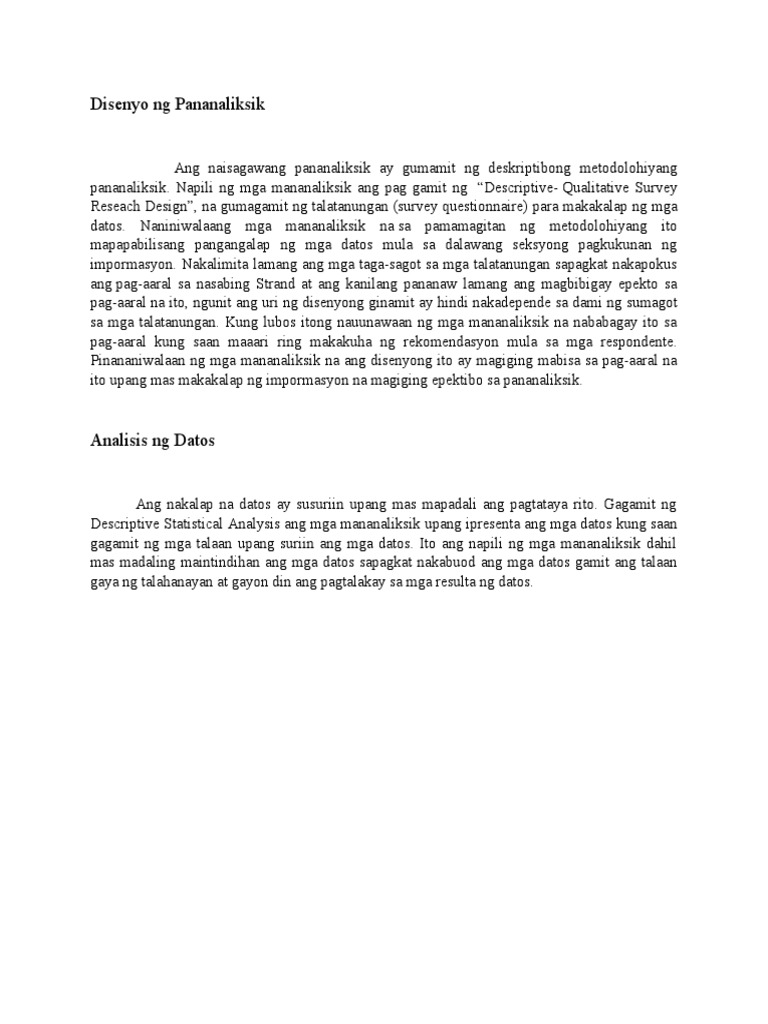 Disenyo ng pananaliksik pdf