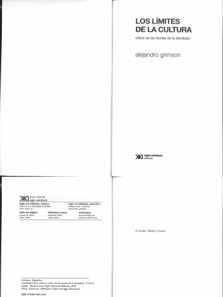 GRIMSONLos límites de la cultura capítulo PDF