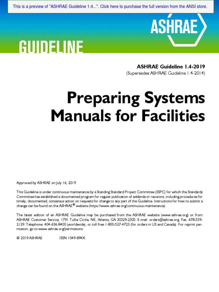 Preview ASHRAE+Guideline+1.42019 PDF Standardization Safety