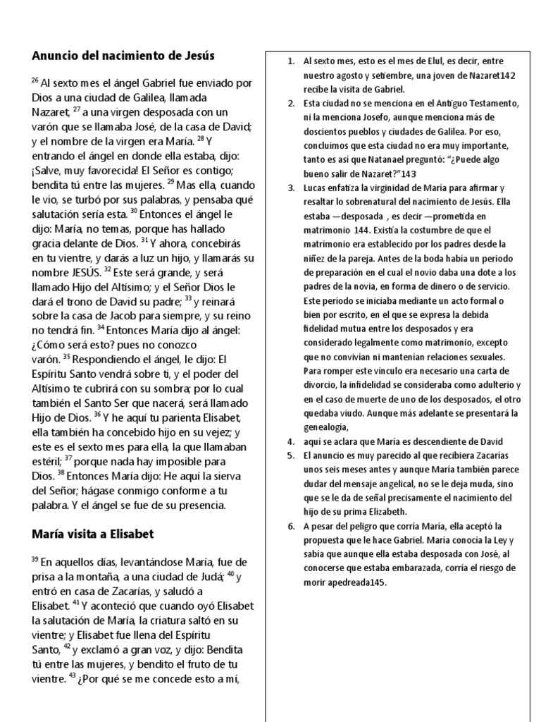 Anuncio del nacimiento de Jesús | PDF | María, madre de Jesús ...